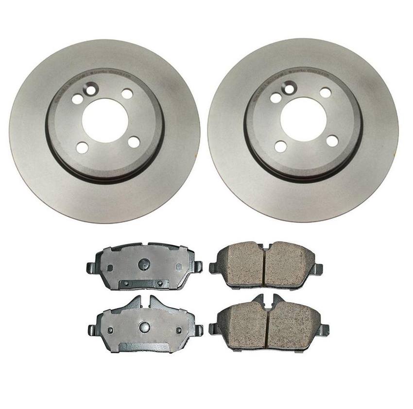 Mini Disc Brake Pad and Rotor Kit - Front (280mm) (Ceramic) (EURO) 34116858651 - Akebono Euro Ultra-Premium 4115206KIT